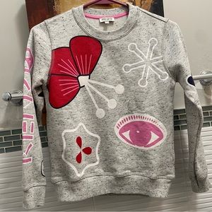 Kenzo Graphic pullover sweater girls size 10 crew neck jersey cotton knit